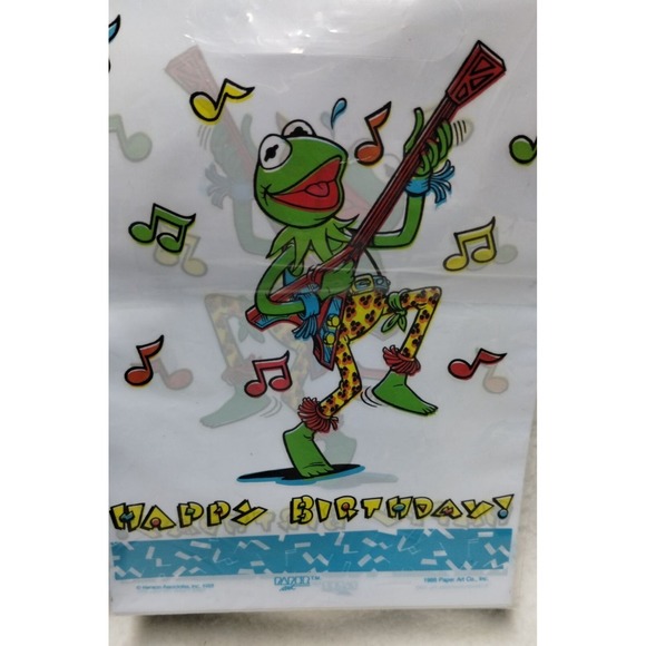 Paper‎ Art Muppets Kermit Happy Birthday Loot Bags 8 Count Party Favors - Picture 1 of 8